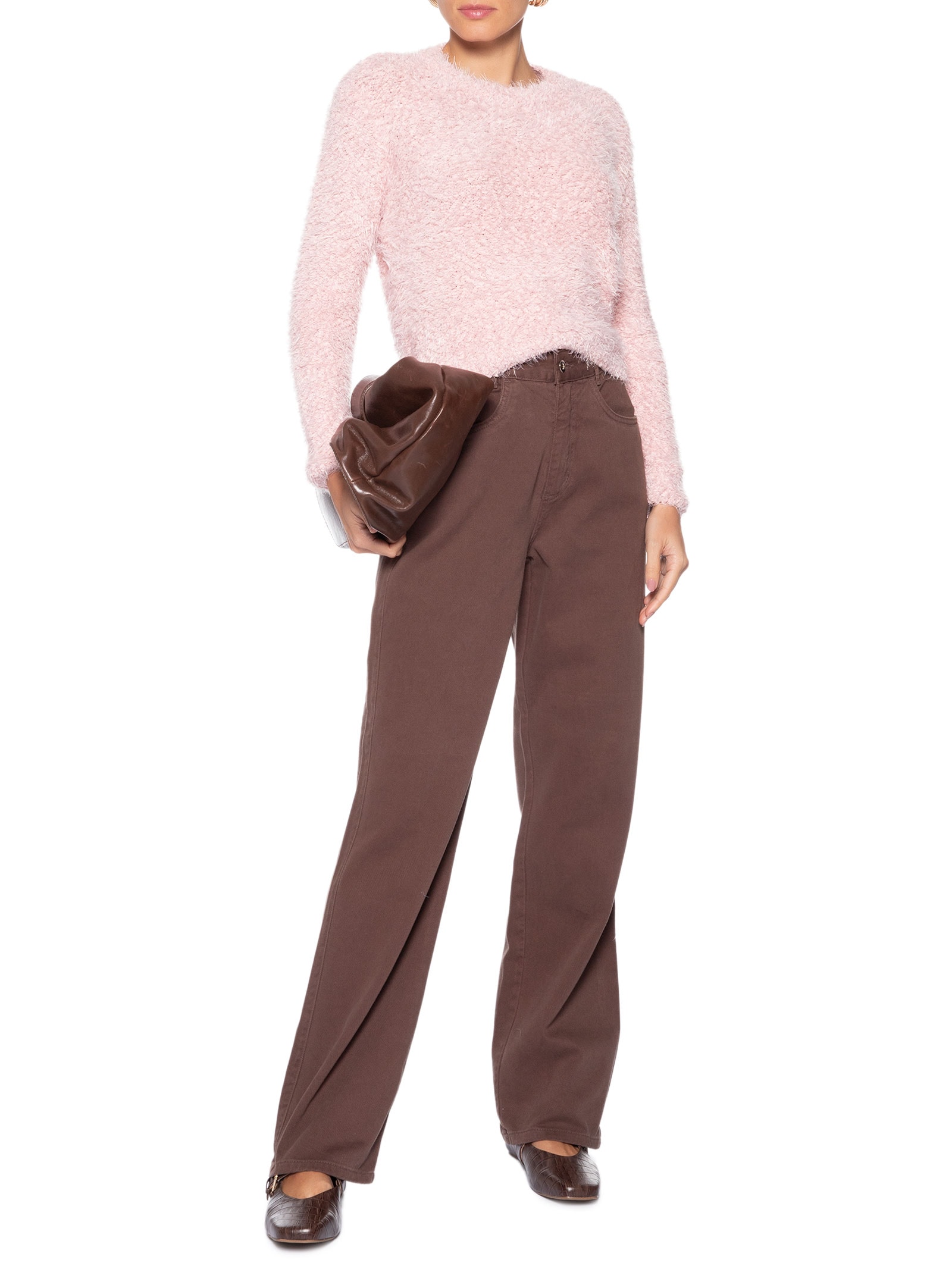 Suéter Feminino Texturizado Rosa Basiq