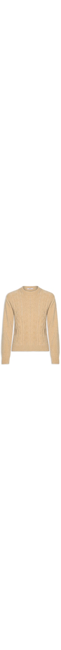 Suéter Feminino Trançado Em Tricot - Bege