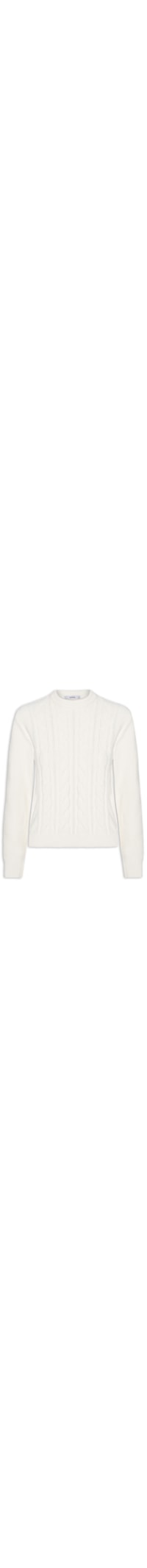 Suéter Feminino Trançado Em Tricot - Branco