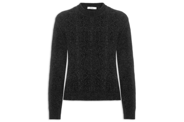 Suéter Feminino Trançado Em Tricot - Preto