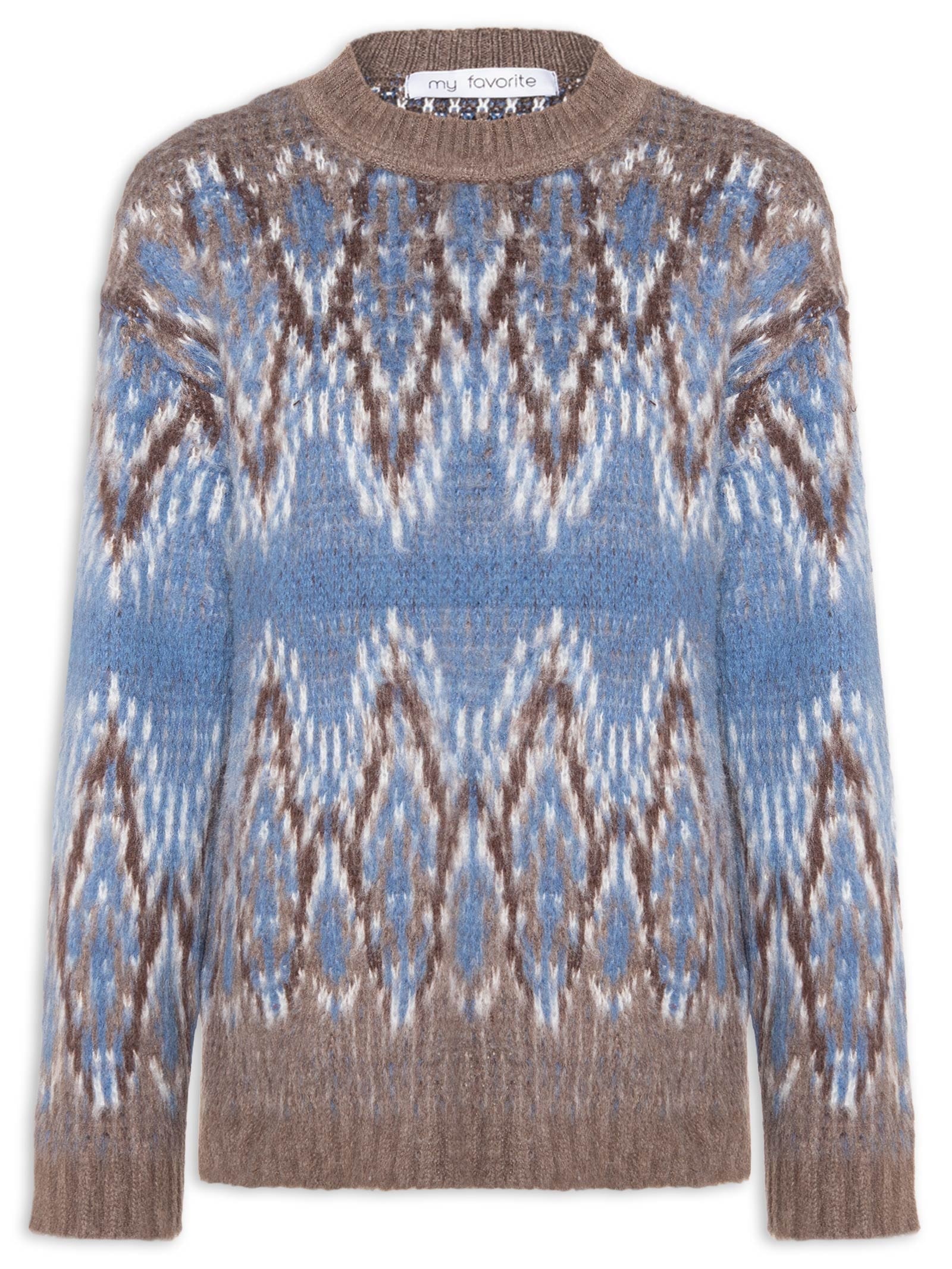 Suéter Feminino Tricô Amplo Azul My Favorite