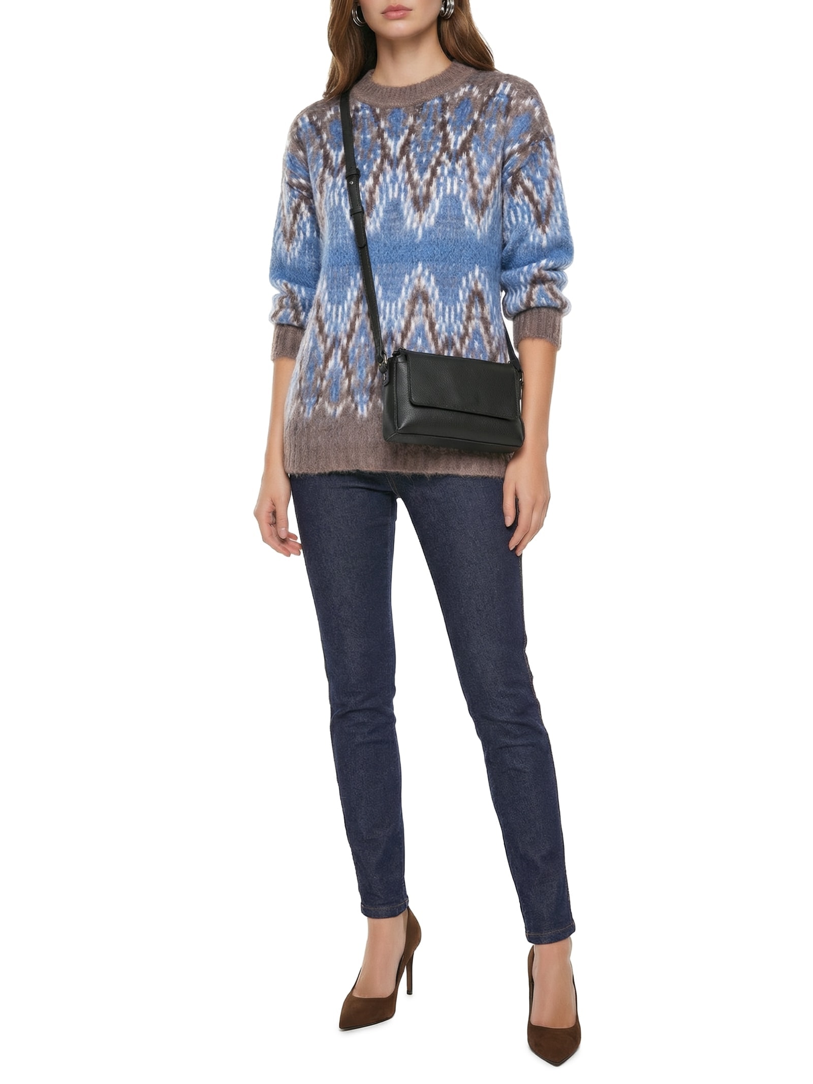 Suéter Feminino Tricô Amplo Azul My Favorite