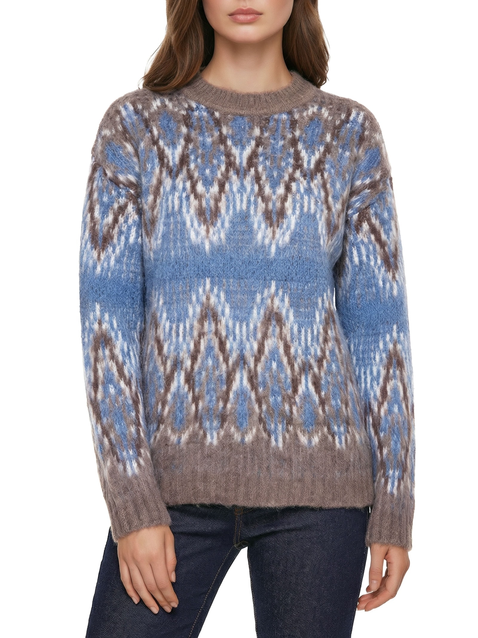 Suéter Feminino Tricô Amplo Azul My Favorite