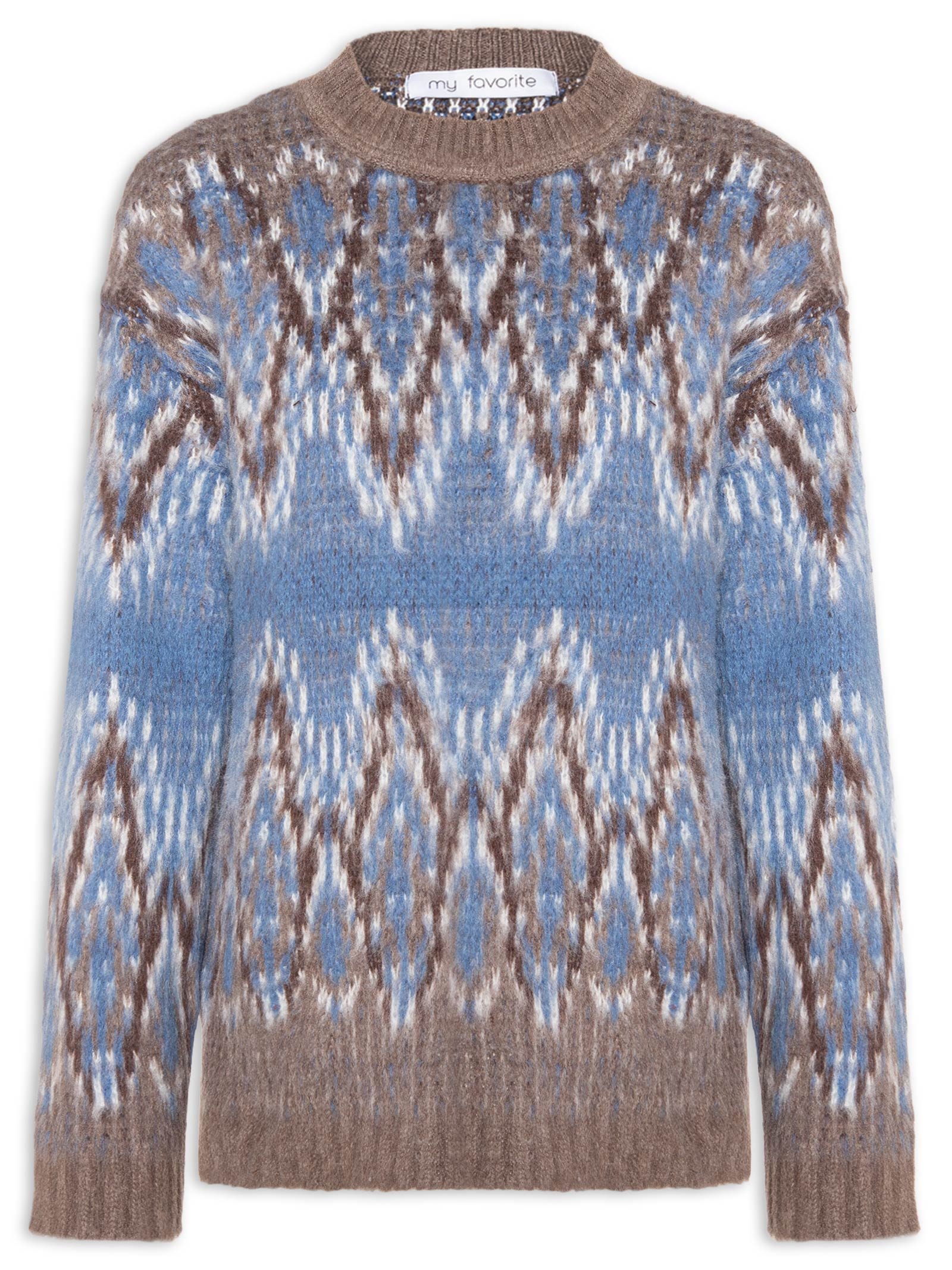 Suéter Feminino Tricô Amplo Azul My Favorite