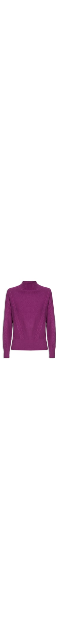 Suéter Feminino Tricot Com Gola Alta - Roxo