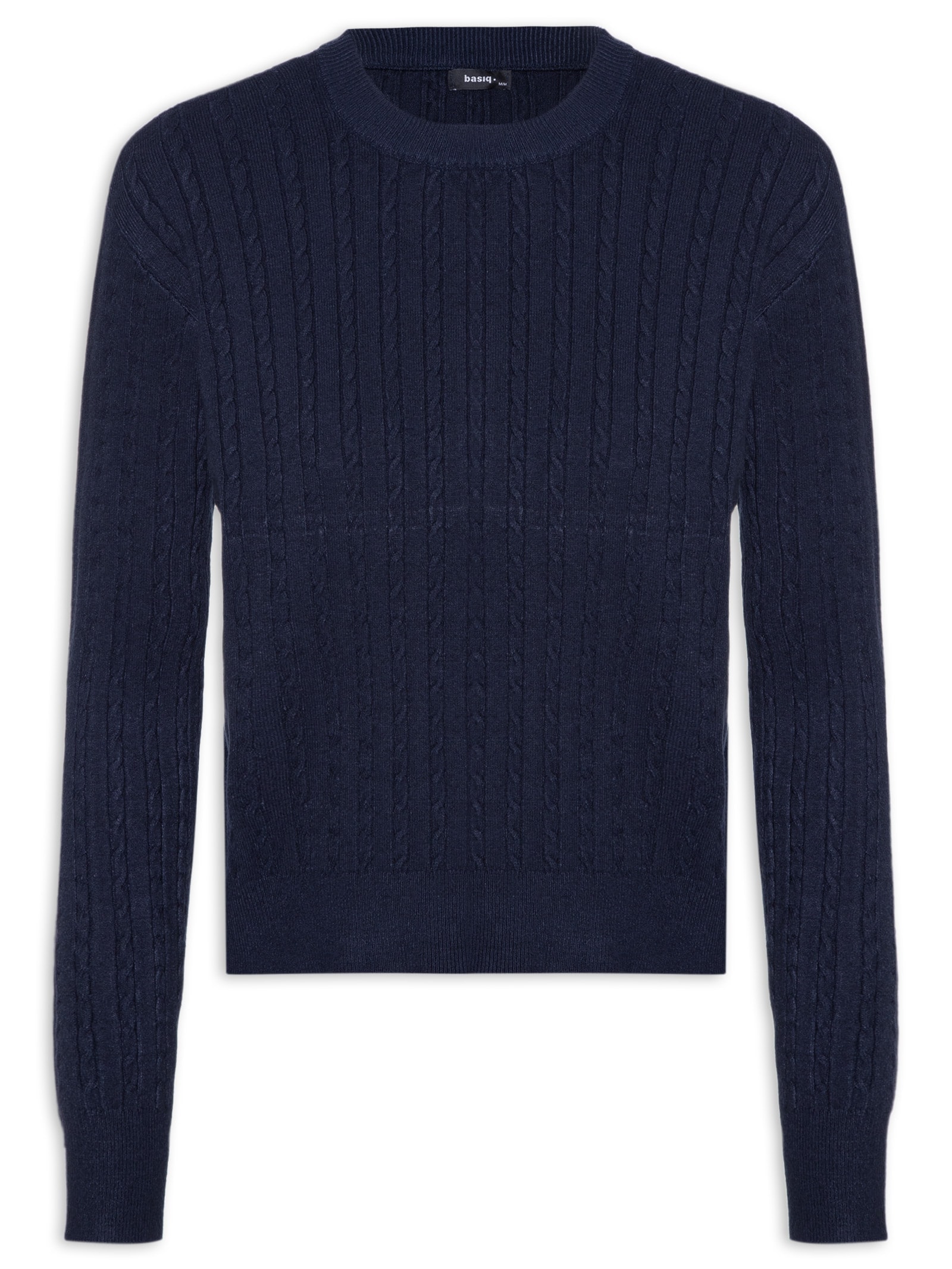 Suéter Feminino Tricot Com Manga Oversized Azul Basiq