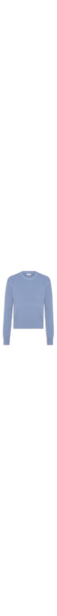 Suéter Feminino Tricot Com Manga Oversized - Azul