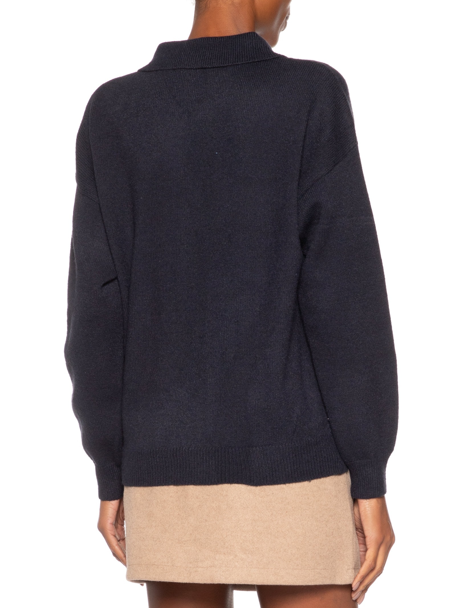 Suéter Feminino Tricot Comfy Gola Esporte – Azul Basiq