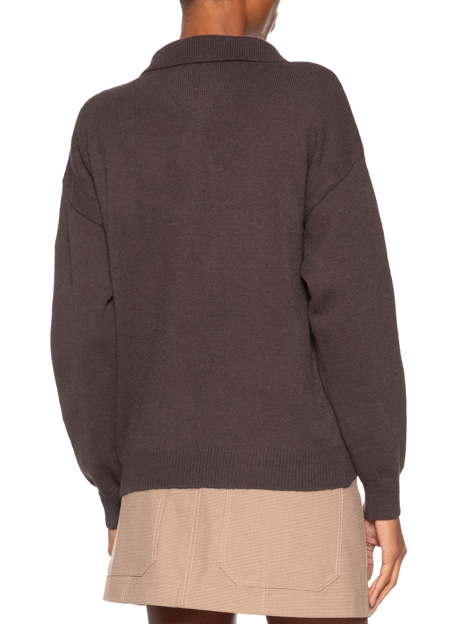 Suéter Feminino Tricot Comfy Gola Esporte – Marrom Basiq