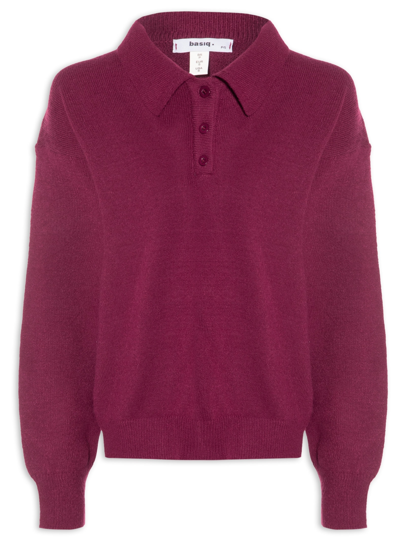 Suéter Feminino Tricot Comfy Gola Esporte – Vermelho Basiq