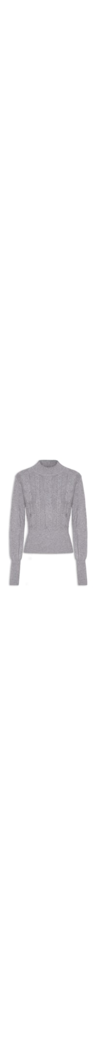 Suéter Feminino Tricot Curto - Cinza