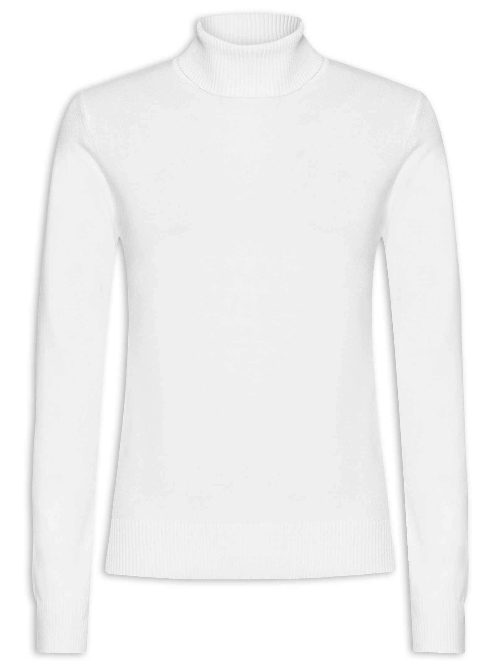 Suéter Feminino Tricot Gola Alta Branco Basiq