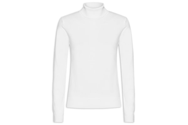 Suéter Feminino Tricot Gola Alta - Branco