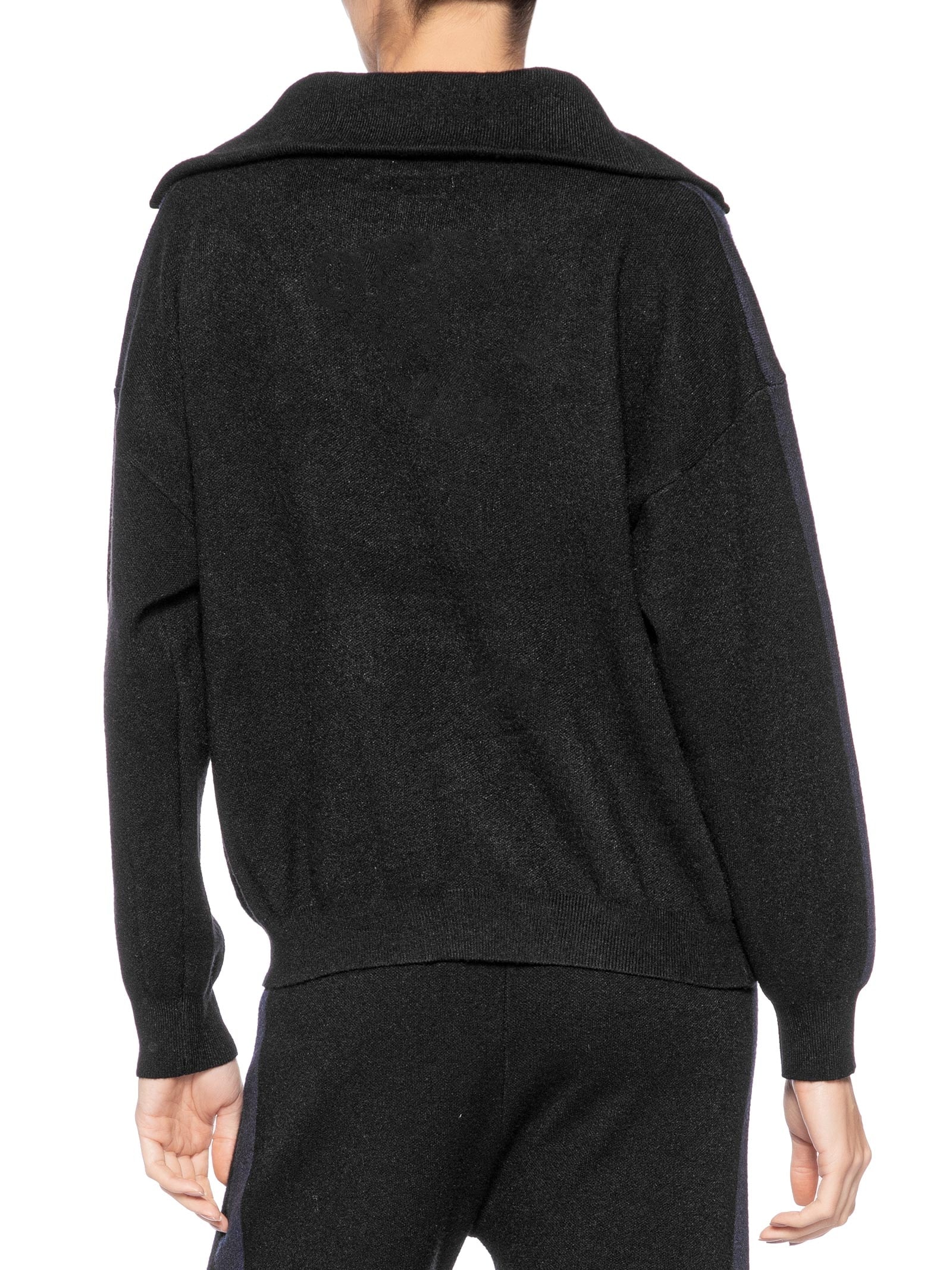 Suéter Feminino Tricot Gola Alta Com Zíper Preto Basiq