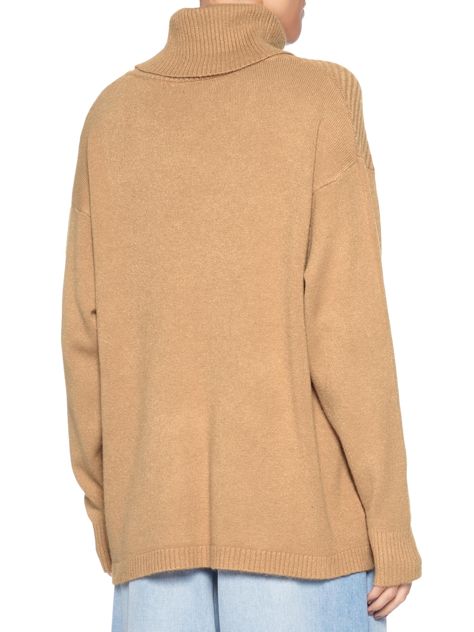 Suéter Feminino Tricot Gola Alta Texturizado Marrom Basiq