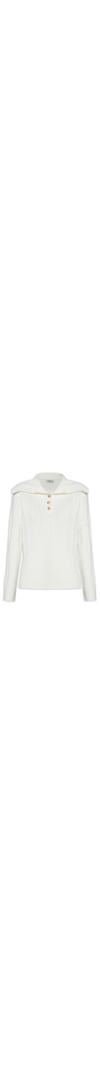 Suéter Feminino Tricot Gola Ampla - Off White