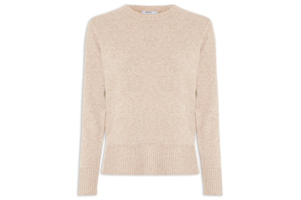 Suéter Feminino Tricot Oversized Básico - Bege