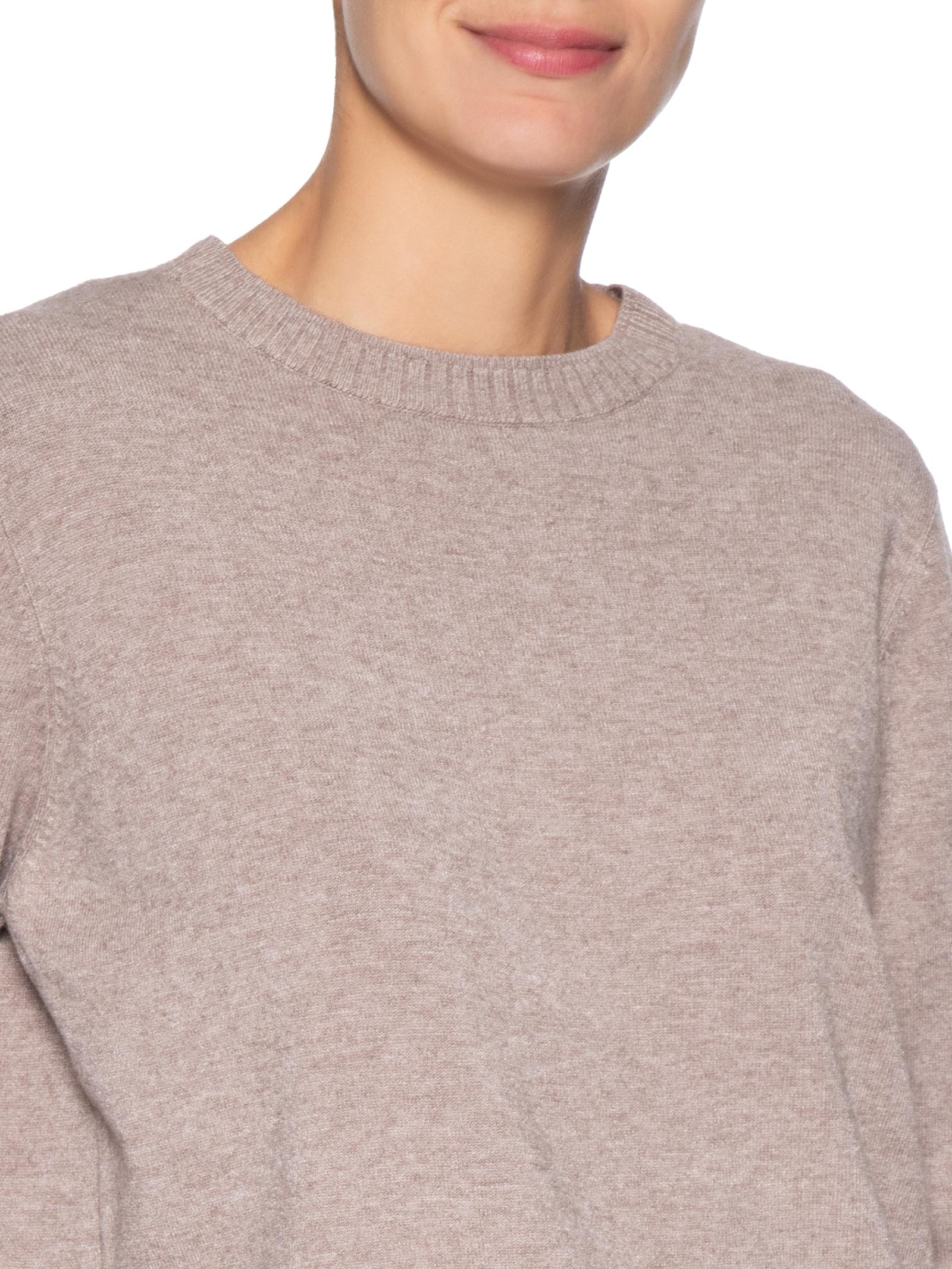 Suéter Feminino Tricot Oversized Básico Bege Basiq