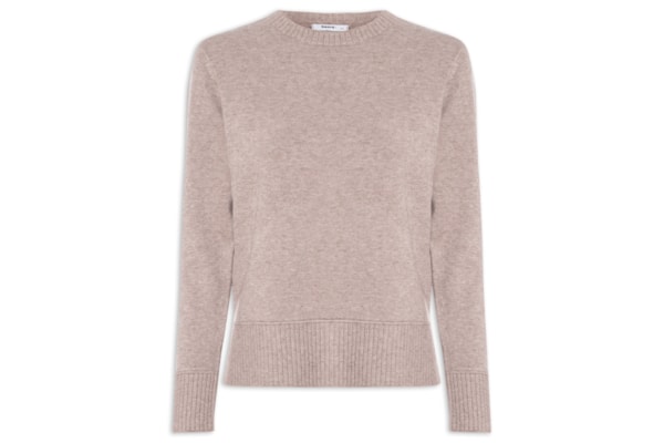 Suéter Feminino Tricot Oversized Básico - Bege