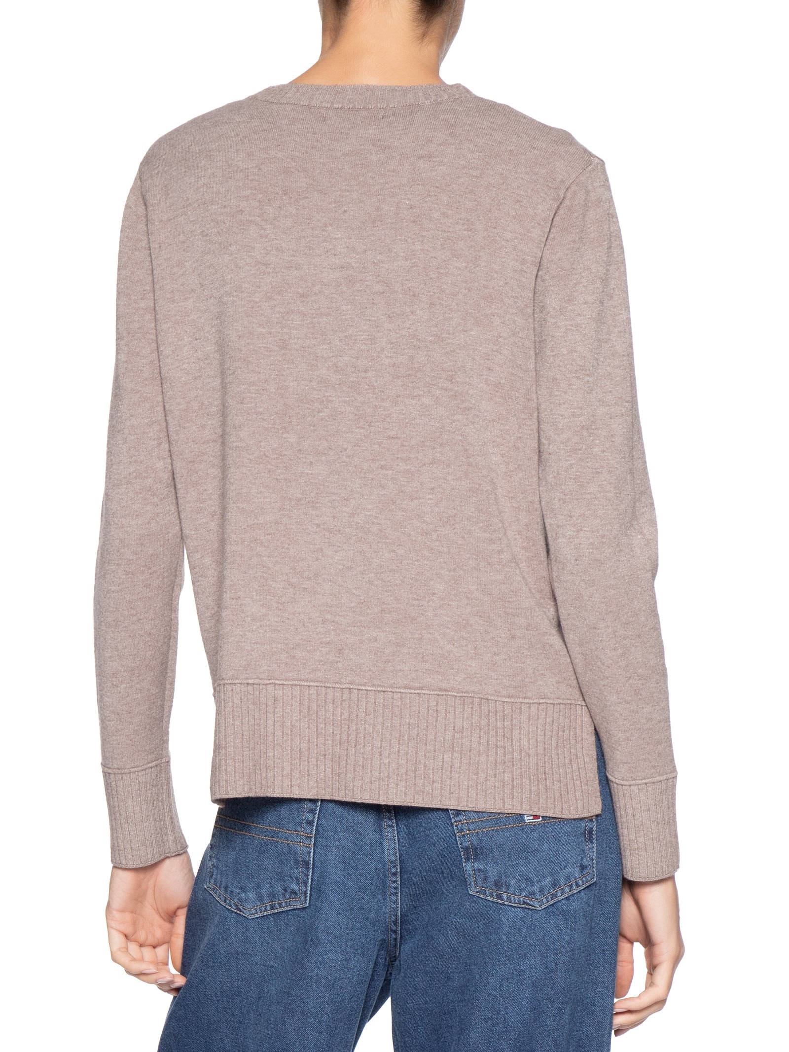 Suéter Feminino Tricot Oversized Básico Bege Basiq