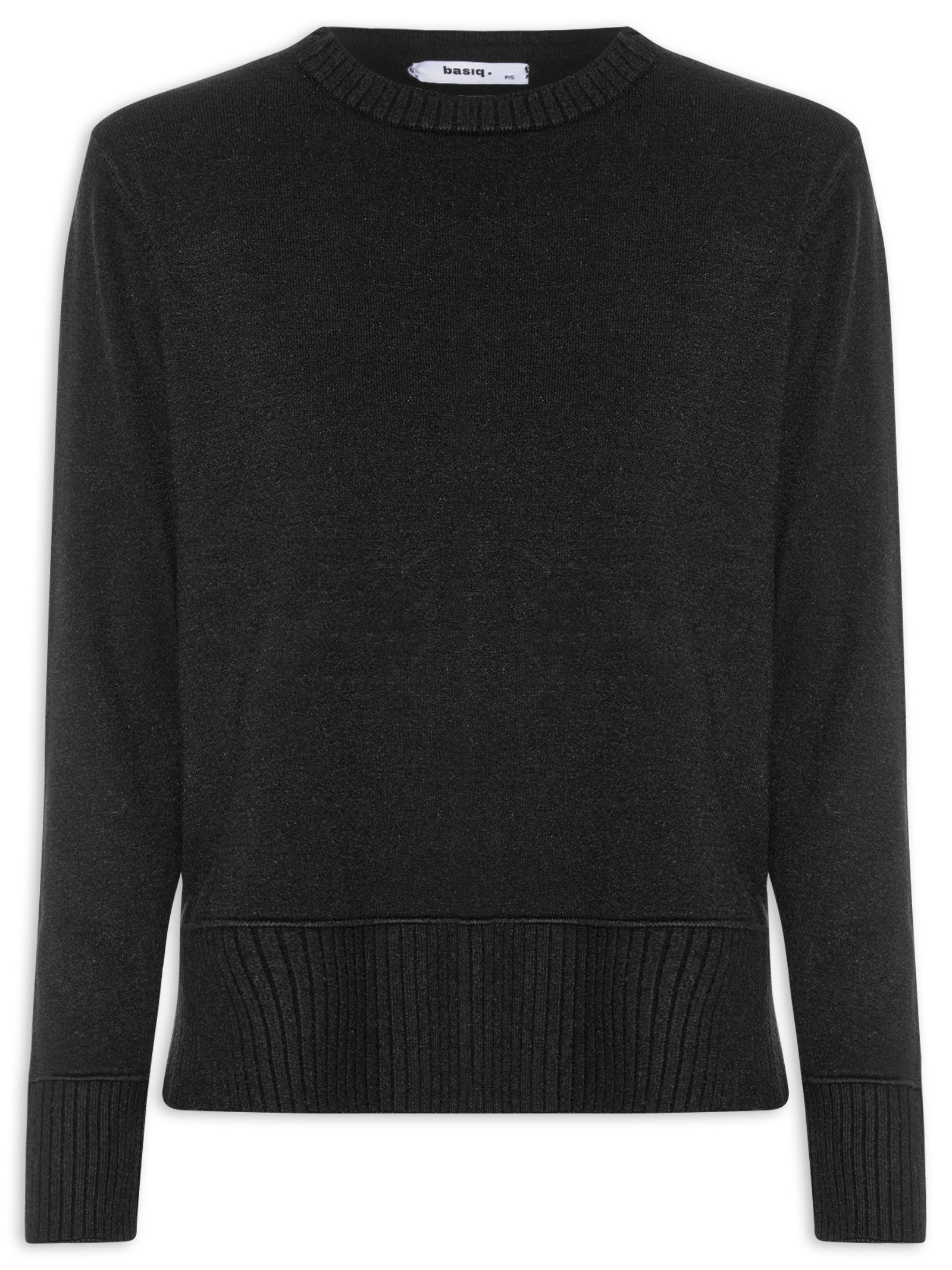 Suéter Feminino Tricot Oversized Básico Preto Basiq
