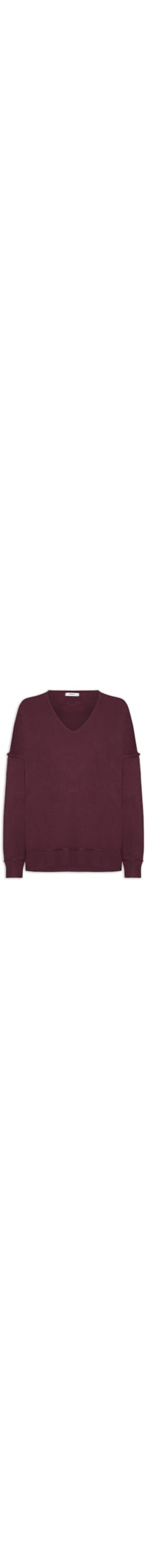 Suéter Feminino Tricot Oversized Decote V - Vermelho