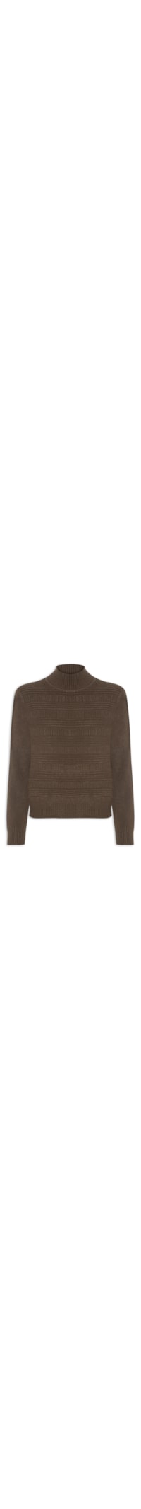 Suéter Feminino Tricot Oversized Gola Careca - Marrom