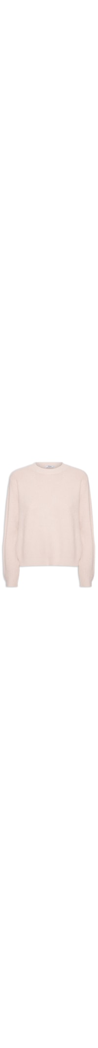 Suéter Feminino Tricot Oversized Gola Ribana- Bege
