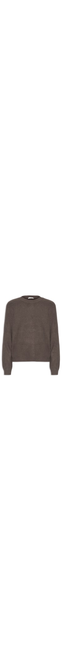 Suéter Feminino Tricot Oversized Gola Ribana- Marrom