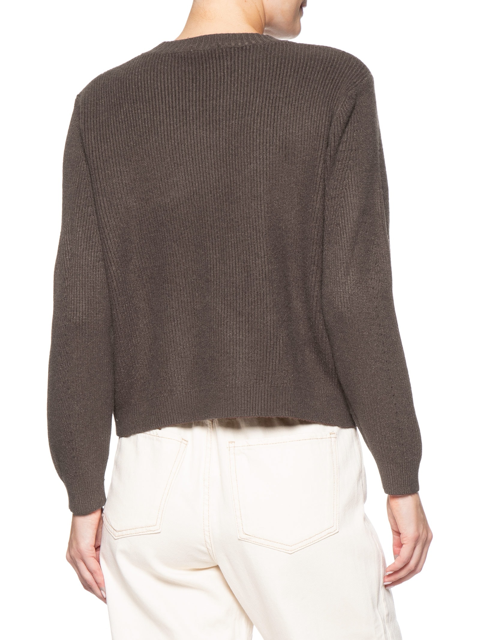 Suéter Feminino Tricot Oversized Gola Ribana- Marrom Basiq
