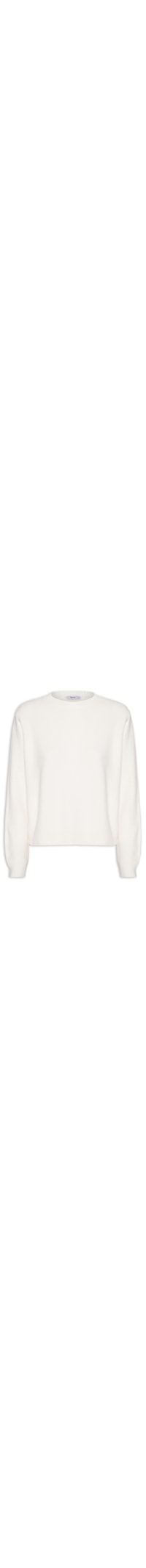Suéter Feminino Tricot Oversized Gola Ribana - Off White