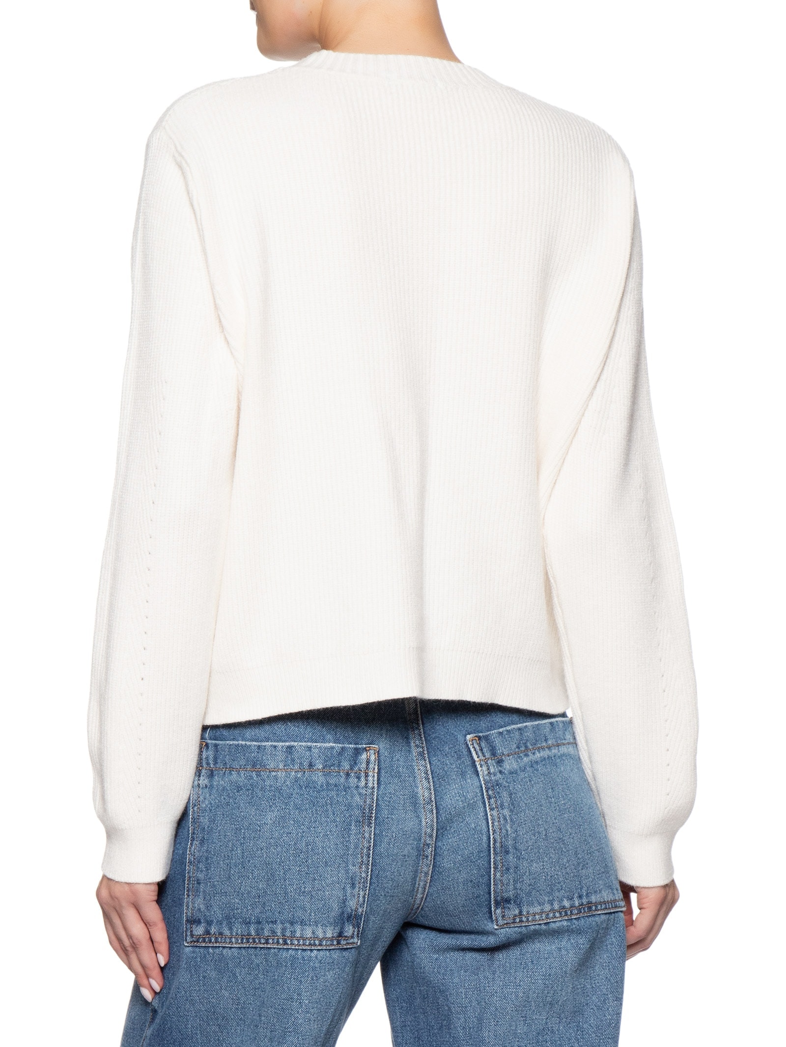 Suéter Feminino Tricot Oversized Gola Ribana   Off White Basiq