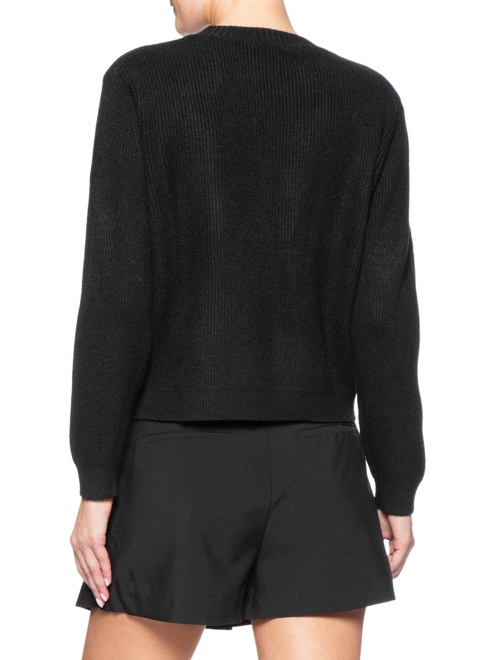 Suéter Feminino Tricot Oversized Gola Ribana Preto Basiq