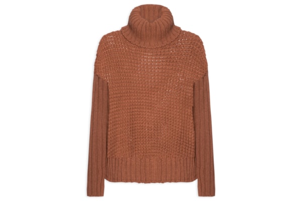 Suéter Feminino Tricot Oversized - Marrom