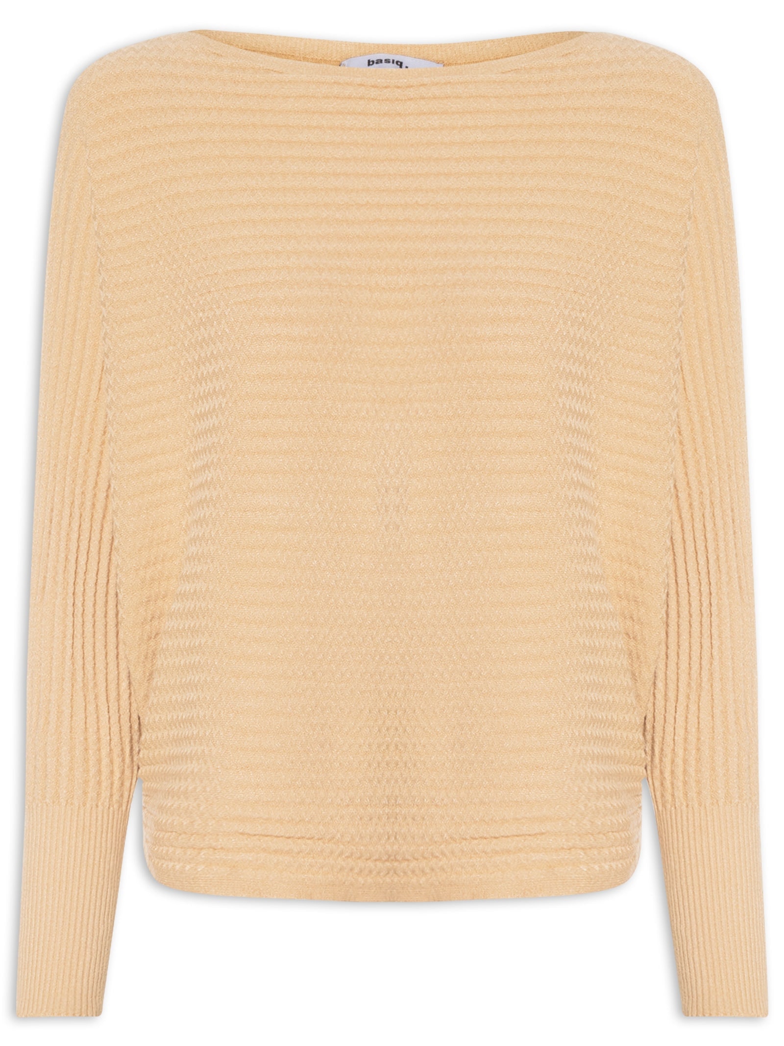 Suéter Feminino Tricot Oversized Texturizado Bege Basiq