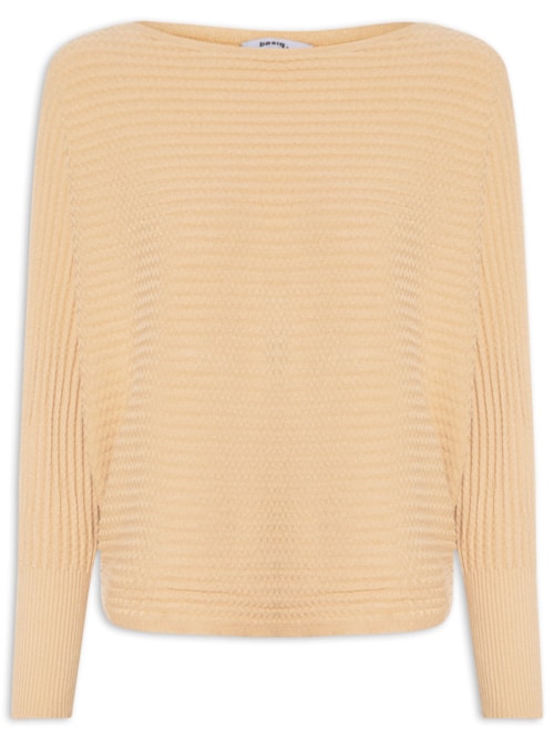 Suéter Feminino Tricot Oversized Texturizado - Bege