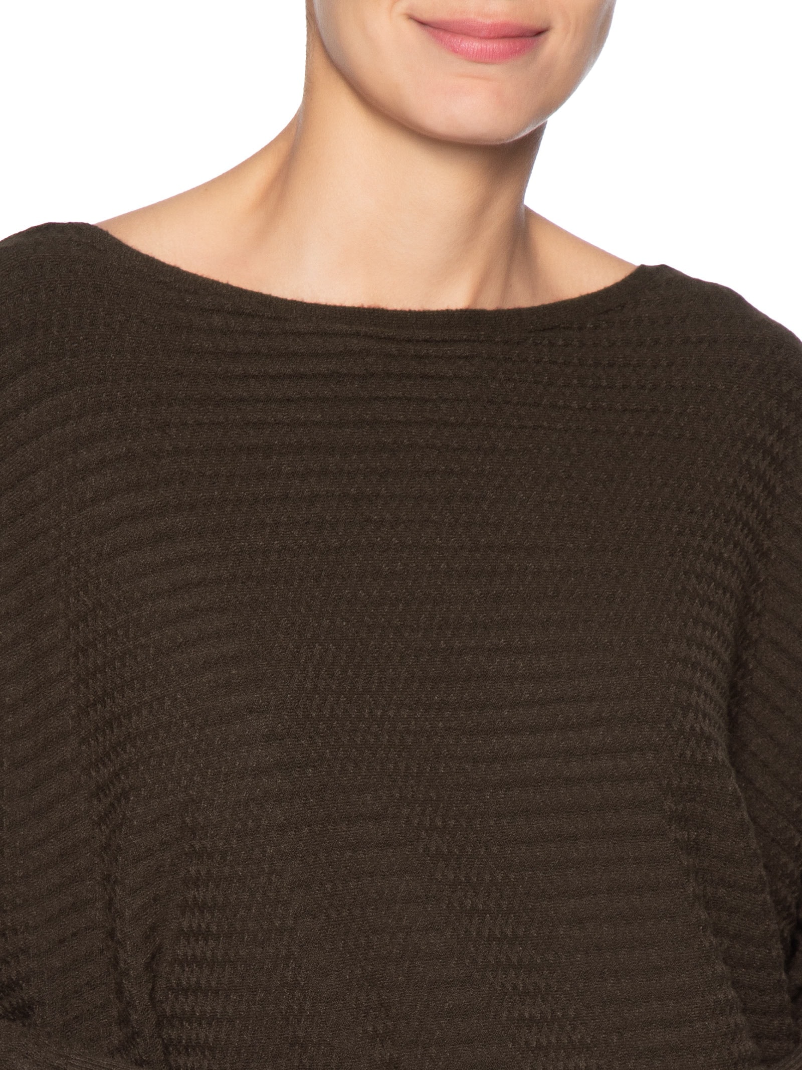 Suéter Feminino Tricot Oversized Texturizado Marrom Basiq