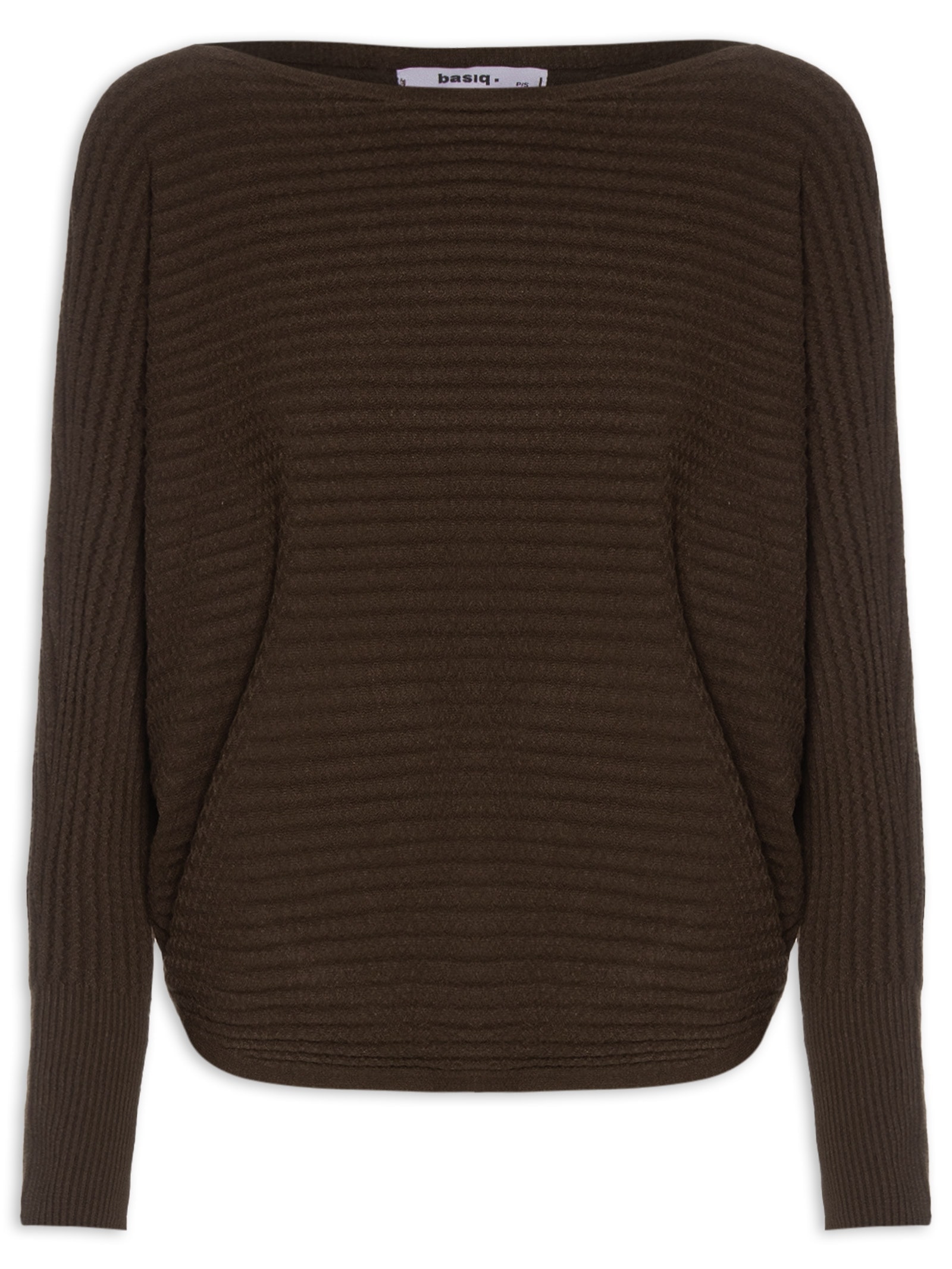 Suéter Feminino Tricot Oversized Texturizado Marrom Basiq