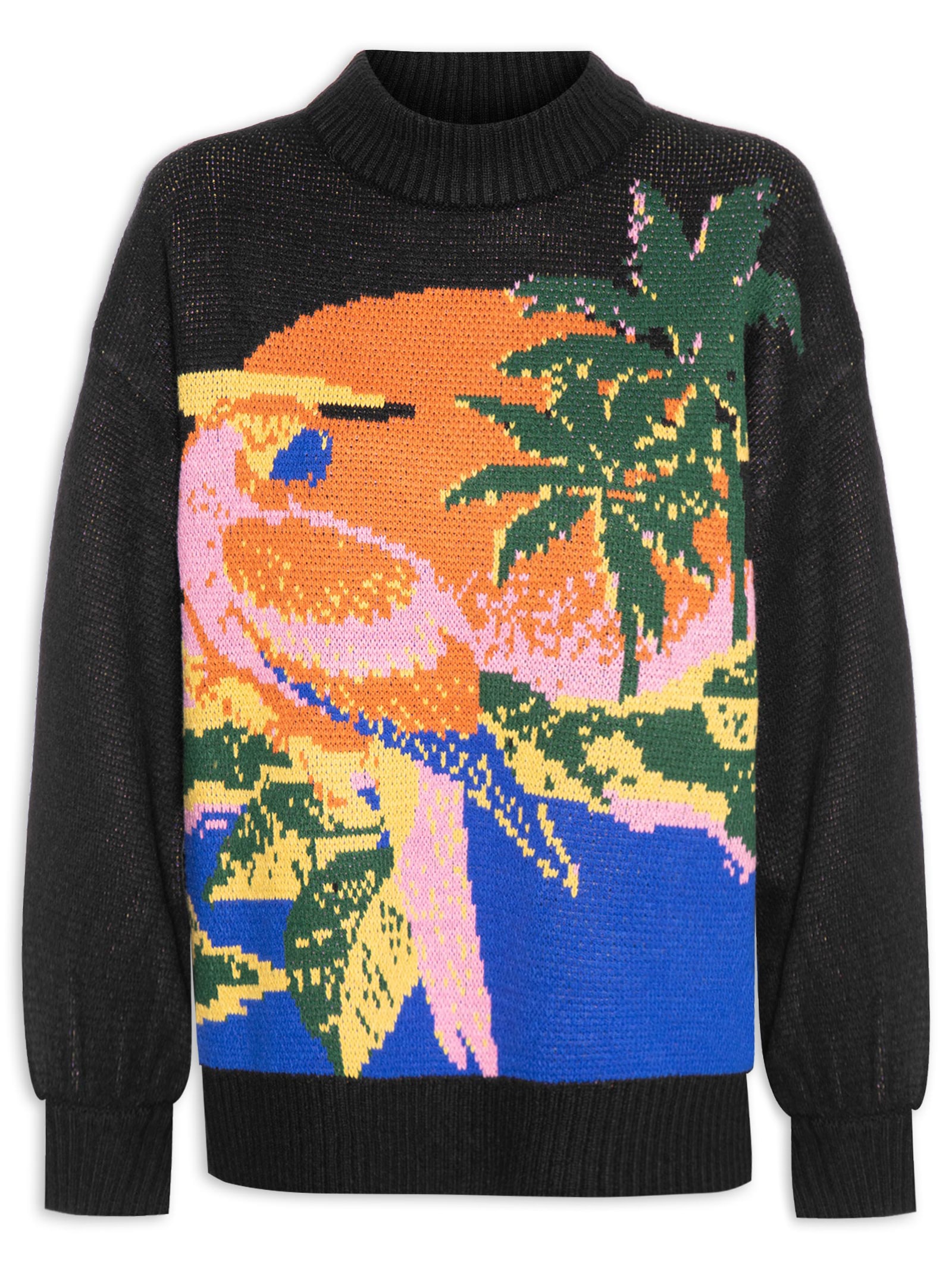 Farm - Suéter Feminino Tricot Paisagem Latina - Preto