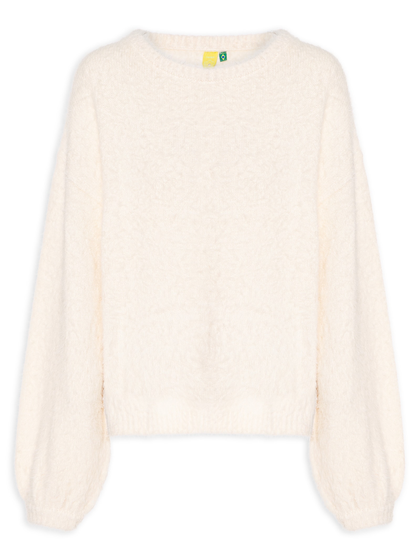 Suéter Feminino Tricot Pelinho Bege Farm