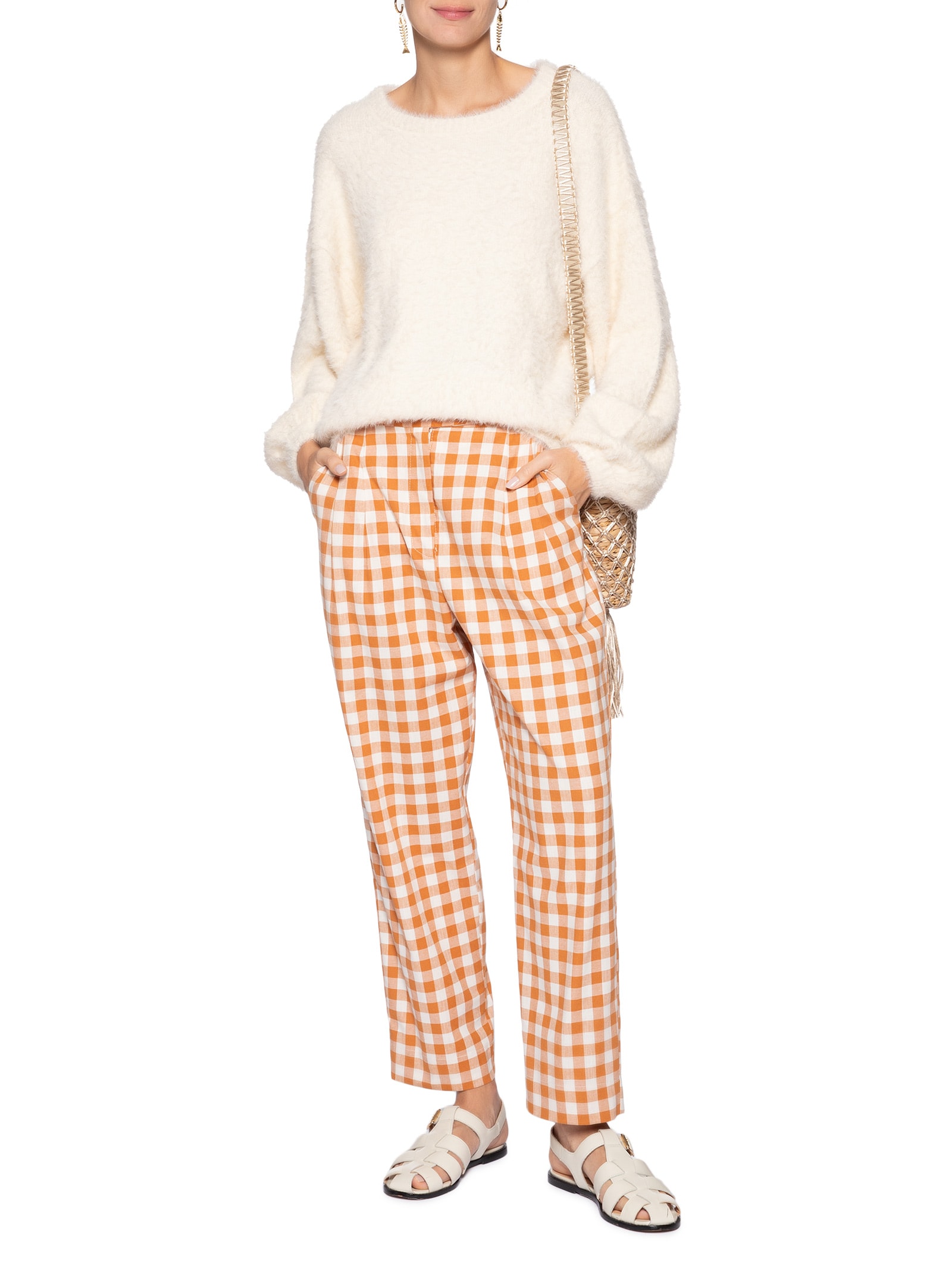 Suéter Feminino Tricot Pelinho Bege Farm