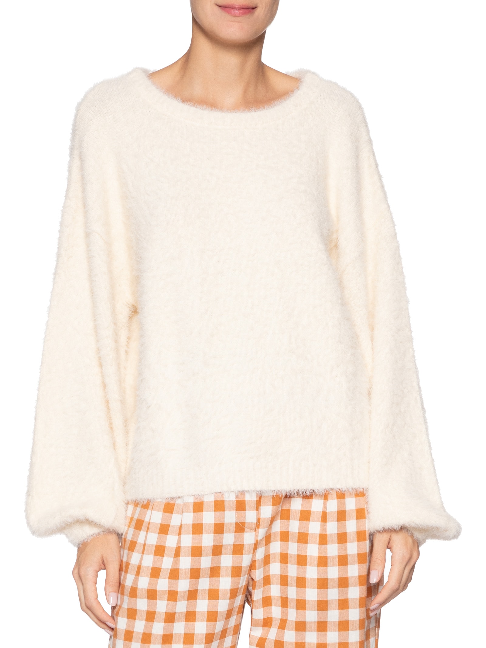 Suéter Feminino Tricot Pelinho Bege Farm