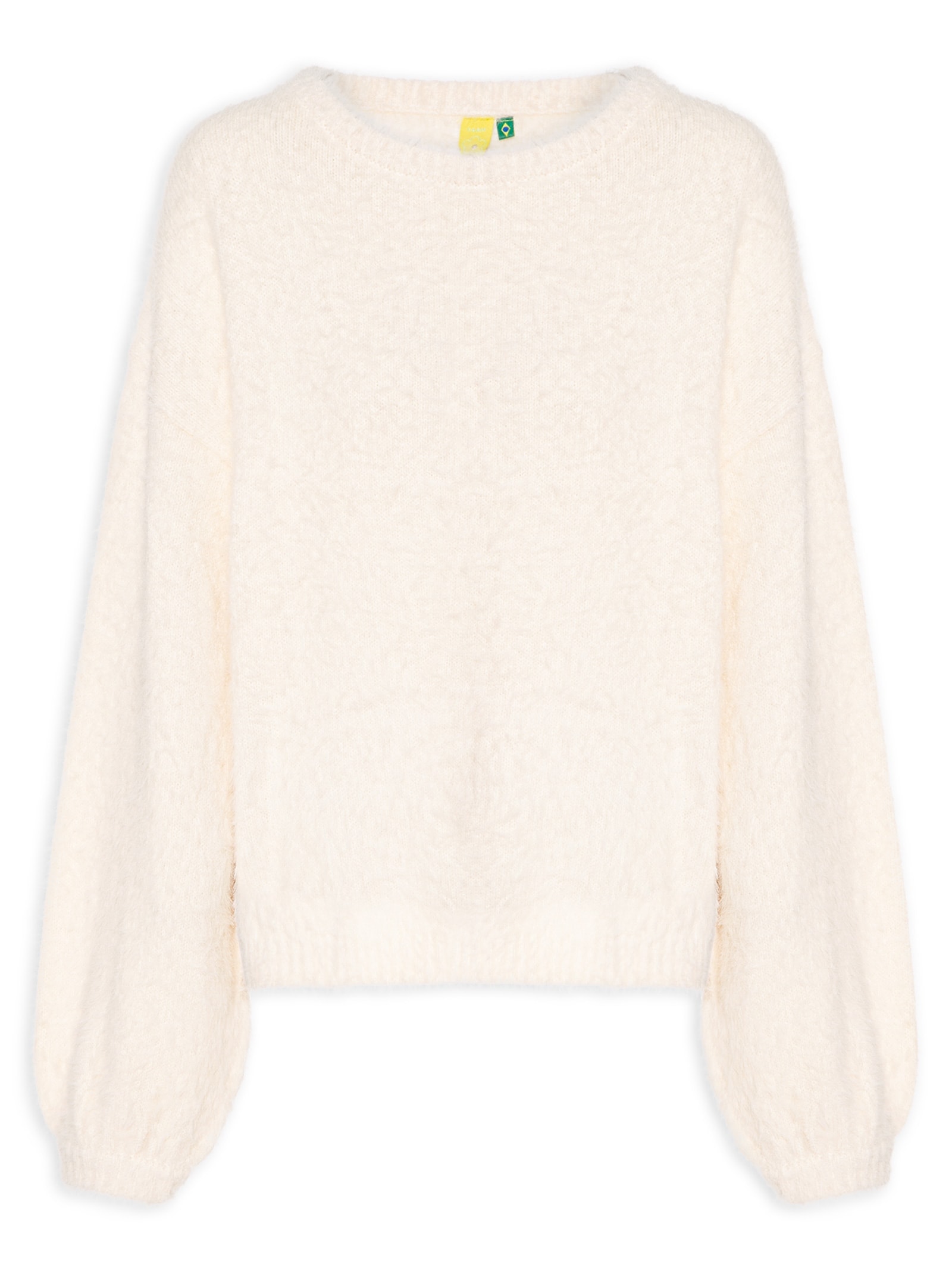Suéter Feminino Tricot Pelinho Bege Farm