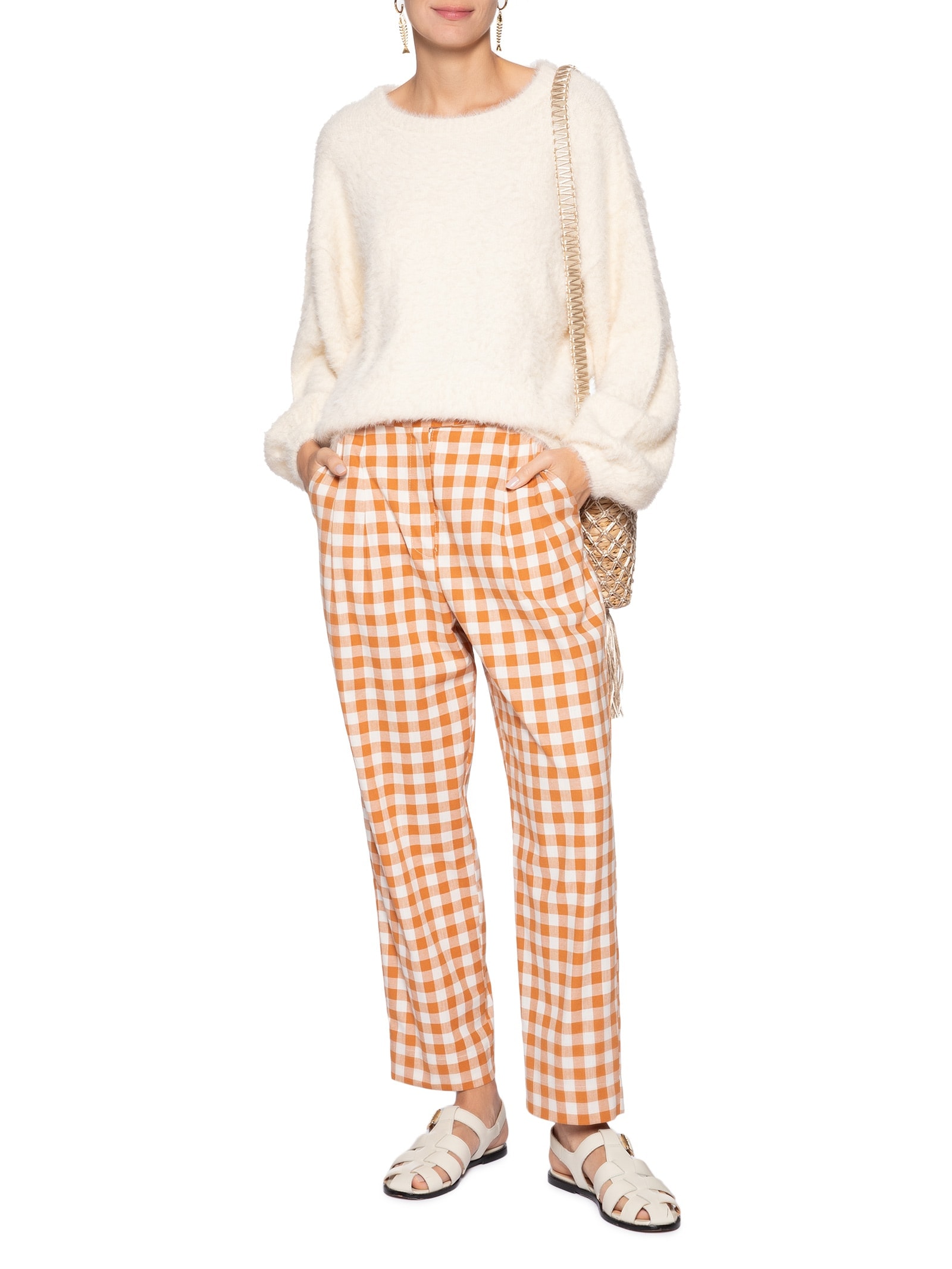 Suéter Feminino Tricot Pelinho Bege Farm