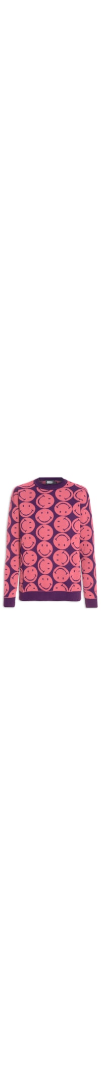 Suéter Feminino Tricot Smiley Face - Roxo