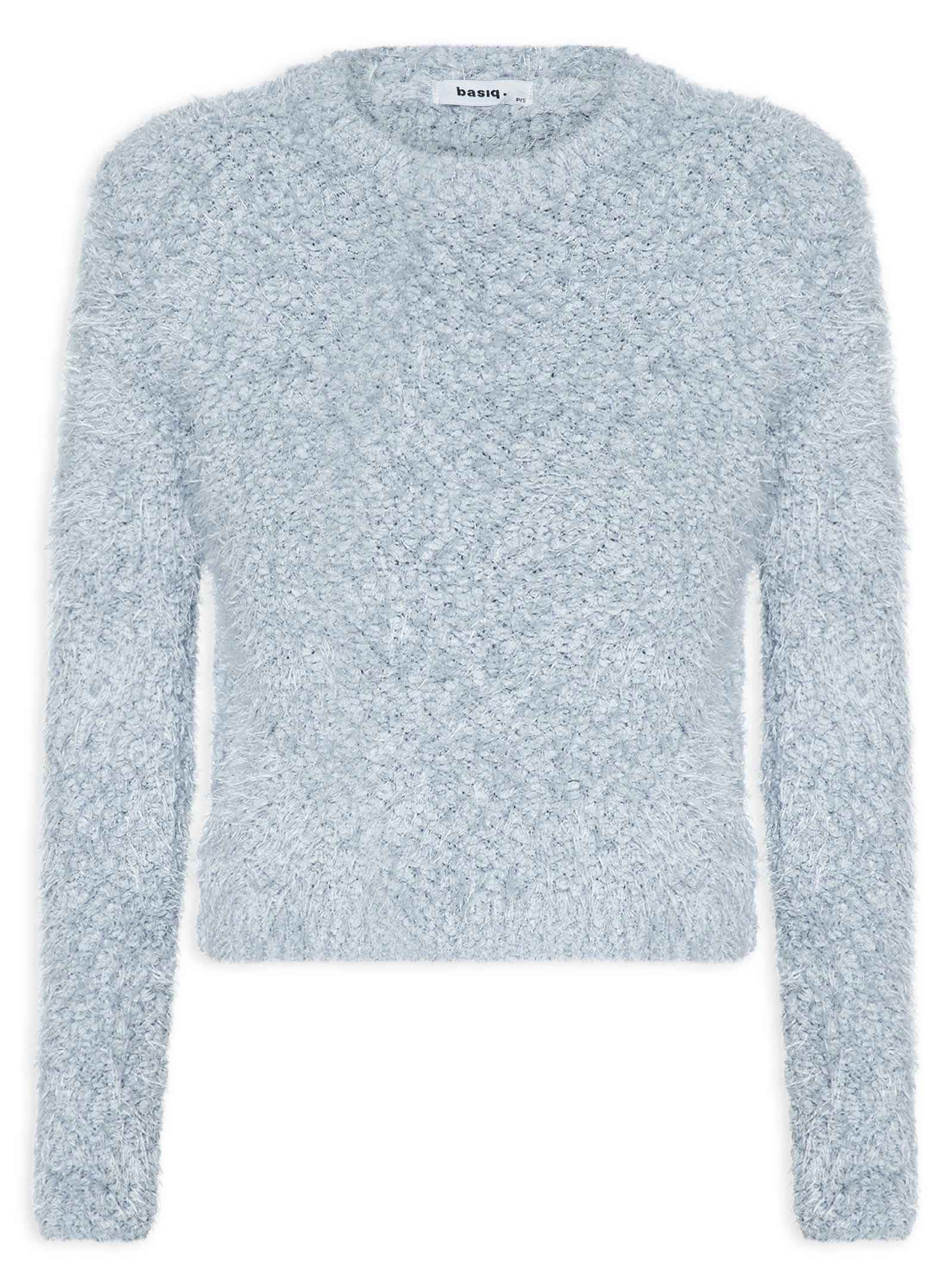 Suéter Feminino Tricot Texturizado Azul Basiq