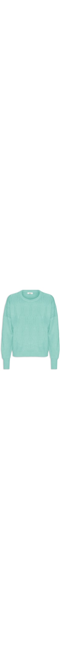 Suéter Feminino Tricot Texturizado Cropped - Verde