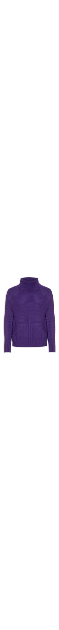 Suéter Feminino Tricot Texturizado Gola Alta - Roxo