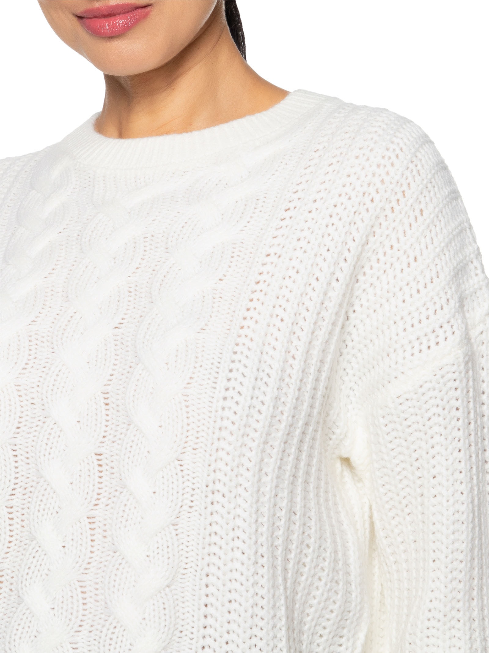Market 33 - Suéter Feminino Tricot Texturizado - Off White