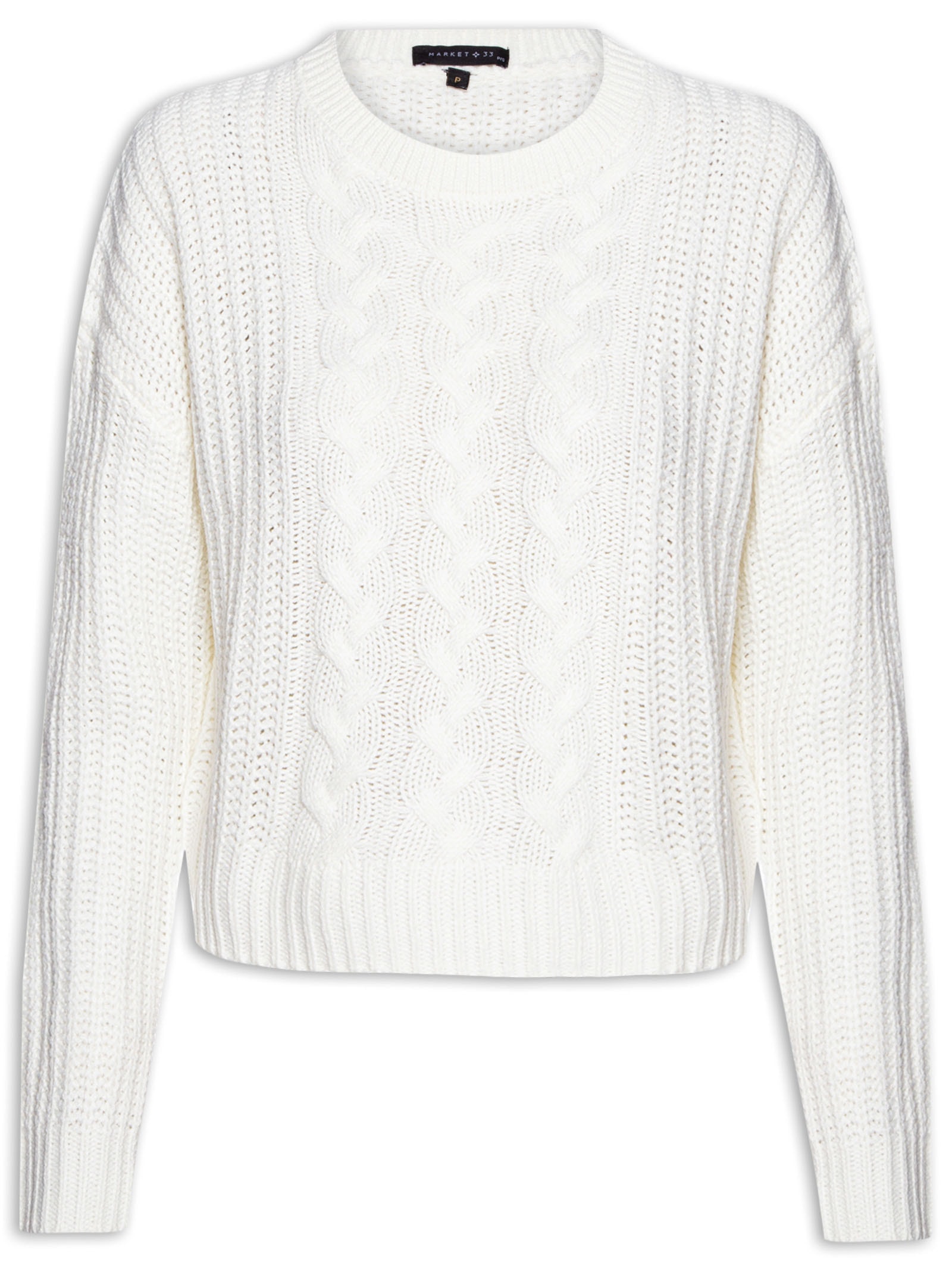 Market 33 - Suéter Feminino Tricot Texturizado - Off White